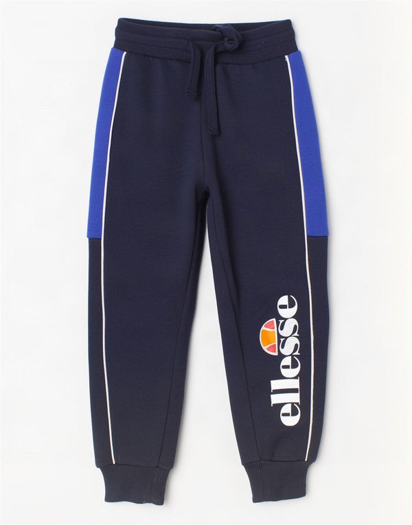 Ellesse Boys Tracksuit Trousers Joggers 3-4 Years Navy Blue Colourblock