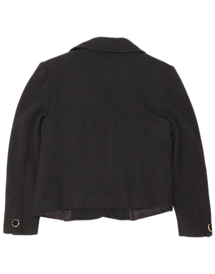 Pierre Cardin Womens 4 Button Blazer Jacket IT 46 Large Black Wool