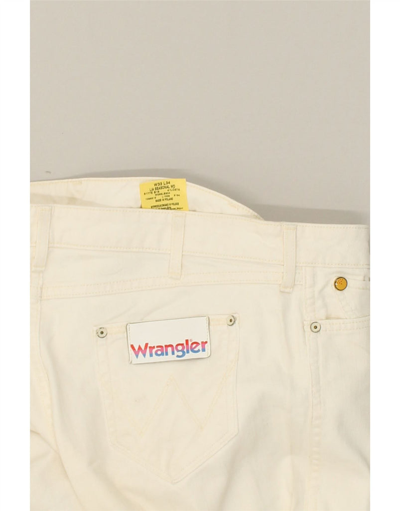 WRANGLER Womens Lia Seasonal Slim Casual Trousers W33 L31  White Cotton | Vintage Wrangler | Thrift | Second-Hand Wrangler | Used Clothing | Messina Hembry 