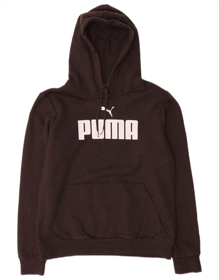 Puma Womens Graphic Hoodie Jumper UK 14 Medium Black