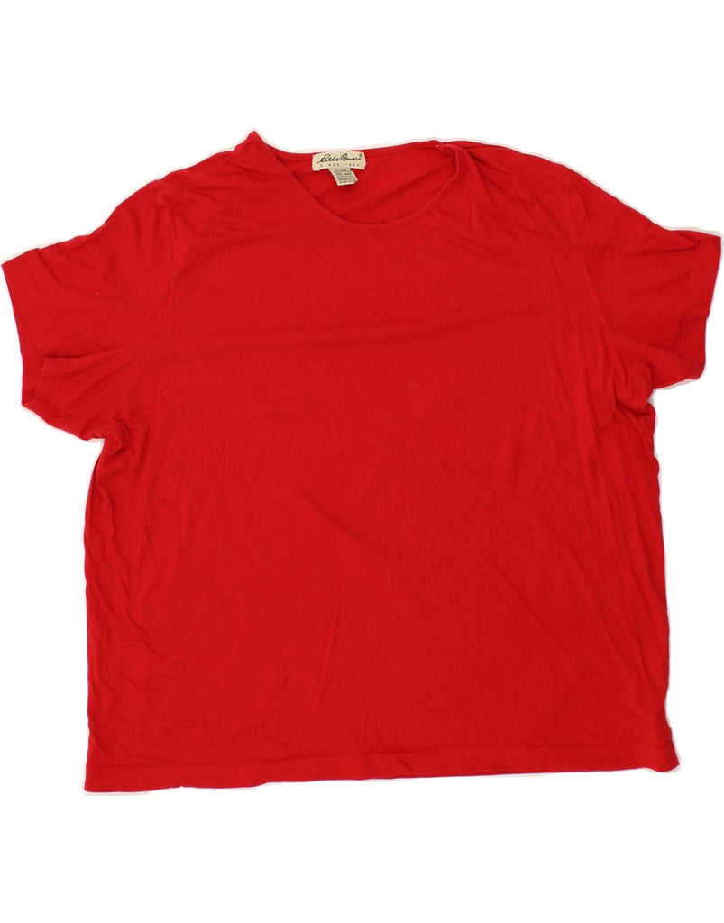 EDDIE BAUER Womens T-Shirt Top UK 20 2XL Red Cotton Vintage Eddie Bauer and Second-Hand Eddie Bauer from Messina Hembry 