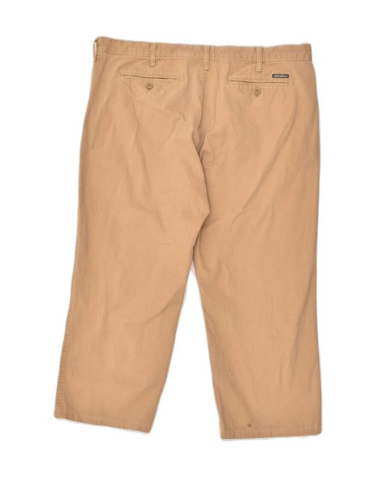 EDDIE BAUER Mens Capri Chino Trousers W40 L24 Brown Cotton, Vintage &  Second-Hand Clothing Online