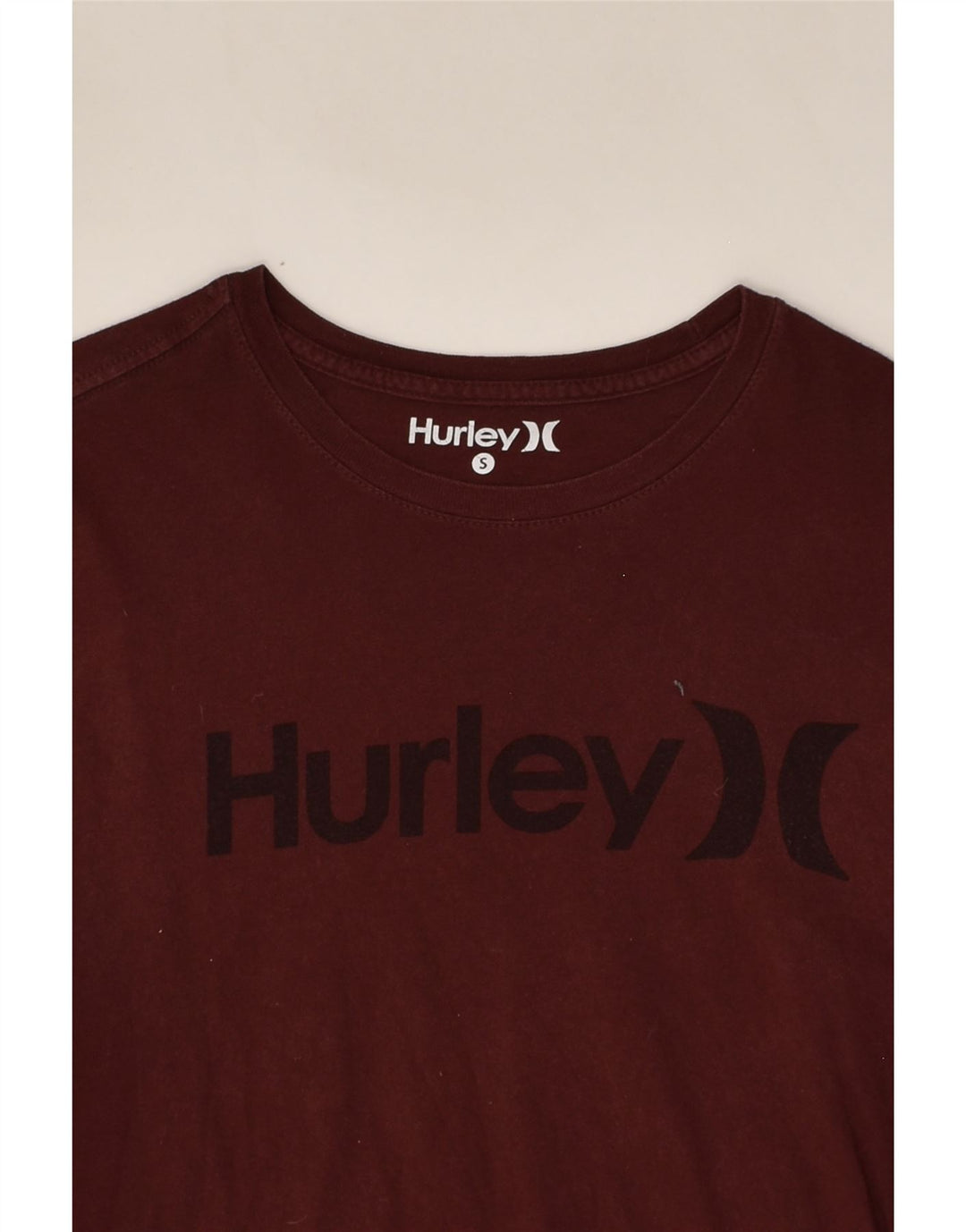 HURLEY Mens Graphic T-Shirt Top Small Maroon Cotton | Vintage Hurley | Thrift | Second-Hand Hurley | Used Clothing | Messina Hembry 