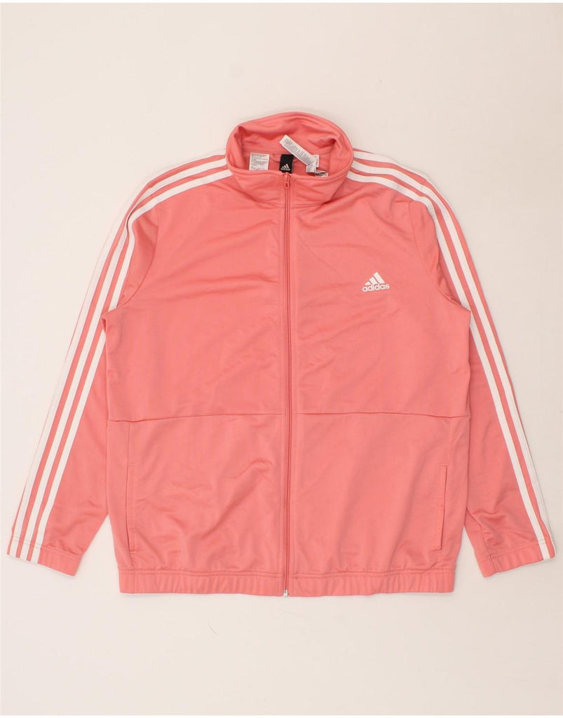 ADIDAS Womens Tracksuit Top Jacket UK 24/26 2XL Pink Polyester | Vintage Adidas | Thrift | Second-Hand Adidas | Used Clothing | Messina Hembry 