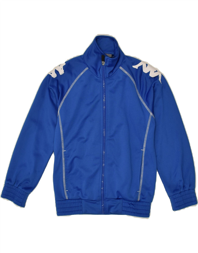 KAPPA Boys Graphic Tracksuit Top Jacket 7-8 Years Blue Polyester | Vintage Kappa | Thrift | Second-Hand Kappa | Used Clothing | Messina Hembry 