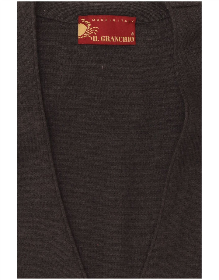 Il Granchio Mens Knit Waistcoat Small Grey Wool