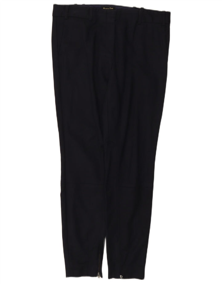 Massimo Dutti Womens Slim Chino Trousers EU 40 Medium W30 L28 Navy Blue