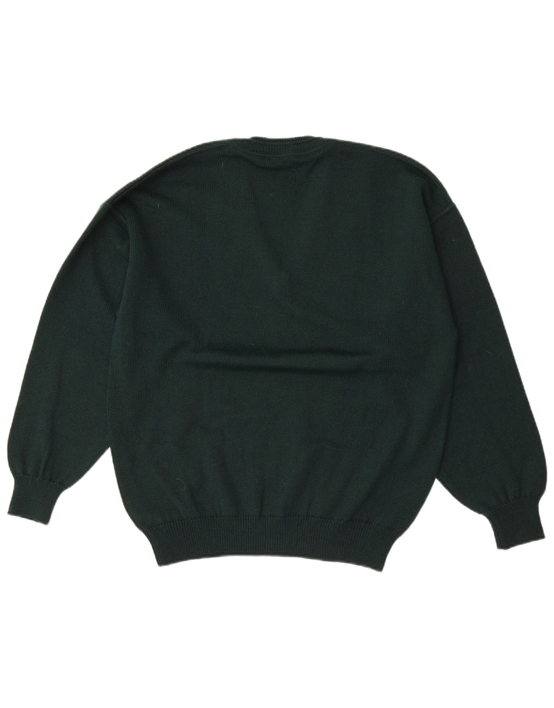 White Sails Mens V-Neck Jumper Sweater Large Green Wool