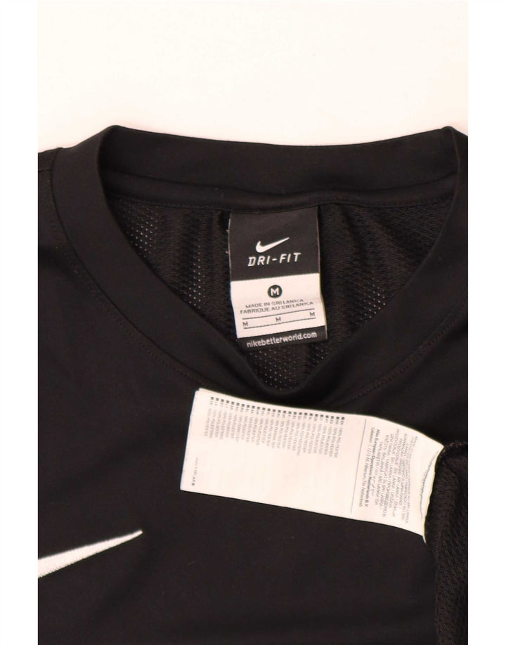 Nike Mens Dri Fit T-Shirt Top Medium Black Colourblock Polyester