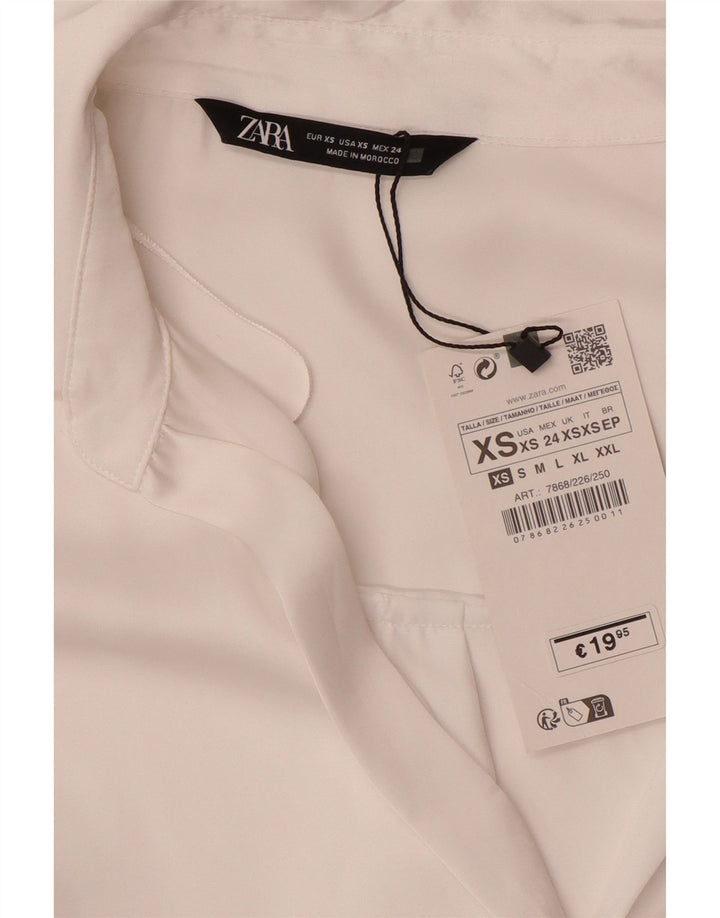 ZARA Womens Oversized Shirt UK 6 XS White Polyester
