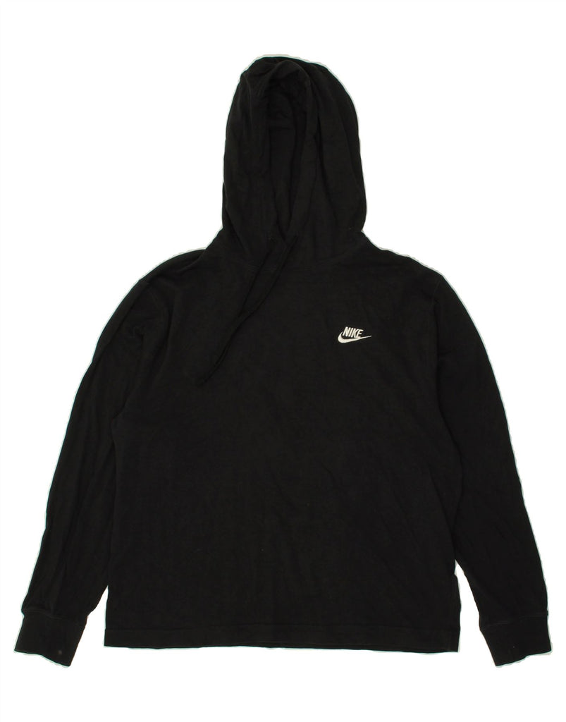 NIKE Womens Hoodie Jumper UK 16 Large Black Cotton | Vintage Nike | Thrift | Second-Hand Nike | Used Clothing | Messina Hembry 