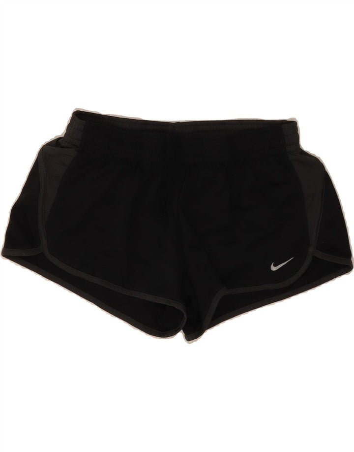 NIKE Womens Dri Fit Sport Shorts UK 14 Medium Black Colourblock Polyester Vintage Nike and Second-Hand Nike from Messina Hembry 