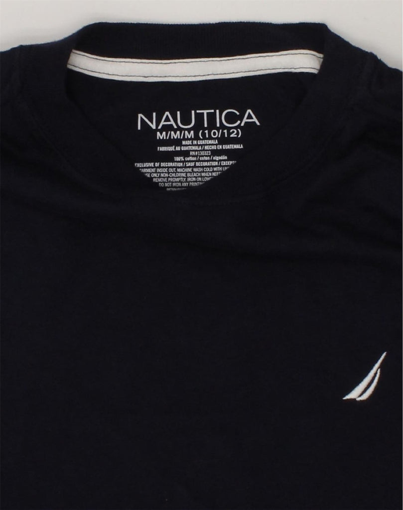 NAUTICA Boys T-Shirt Top 10-11 Years Medium  Navy Blue Cotton | Vintage Nautica | Thrift | Second-Hand Nautica | Used Clothing | Messina Hembry 