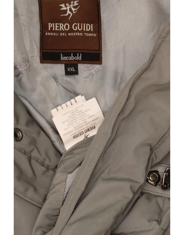 Piero Guidi Mens Padded Coat UK 44 2XL Grey Polyester
