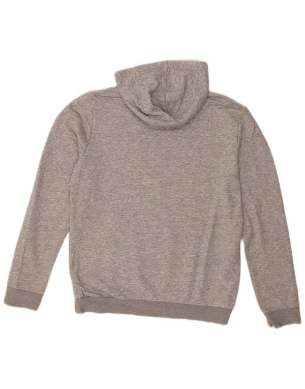 Adidas Boys Graphic Hoodie Jumper 15-16 Years Grey Cotton