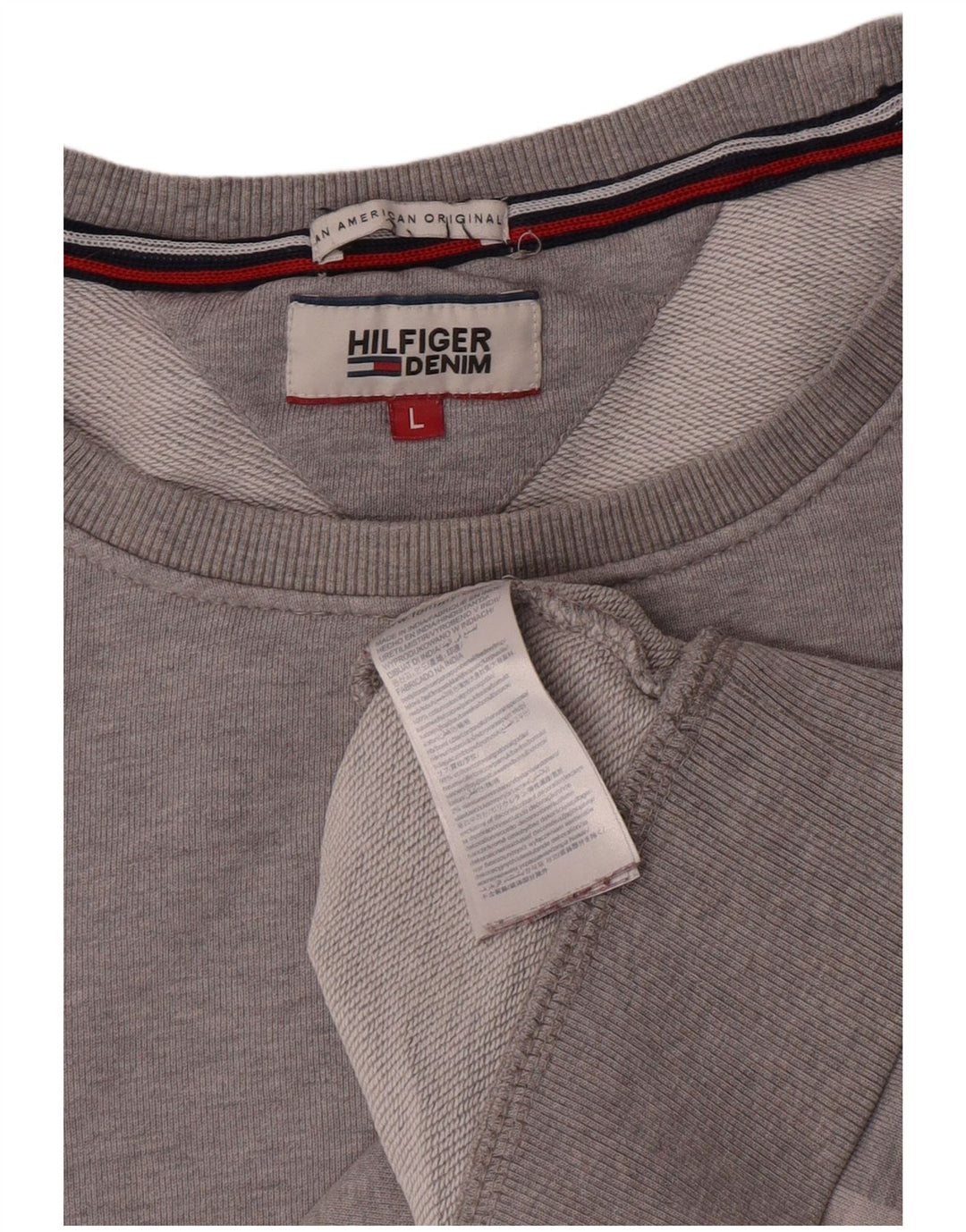 Tommy Hilfiger Mens Graphic Sweatshirt Jumper Large Grey Cotton