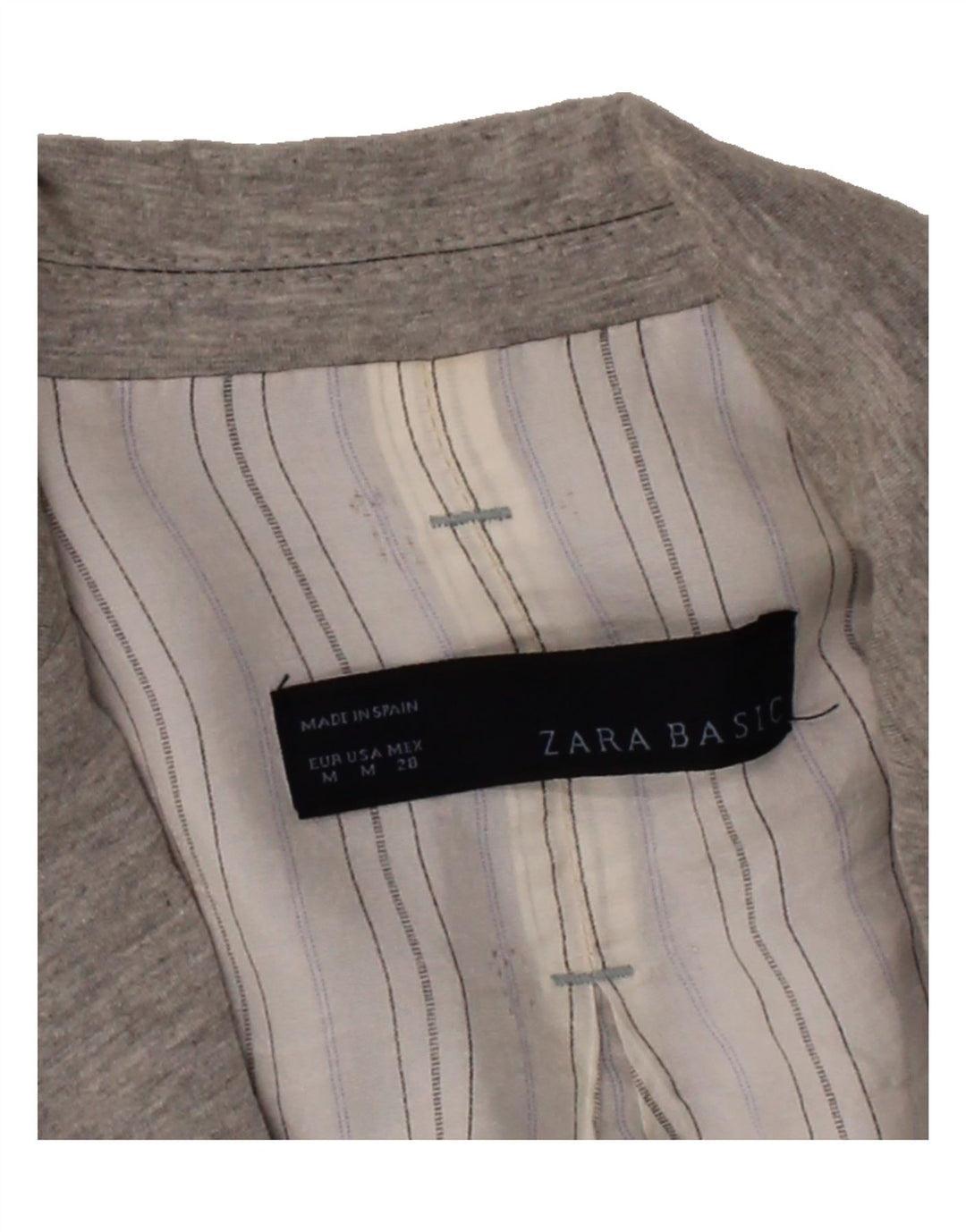 ZARA Womens 1 Button Blazer Jacket UK 12 Medium Grey Vintage Zara and Second-Hand Zara from Messina Hembry 