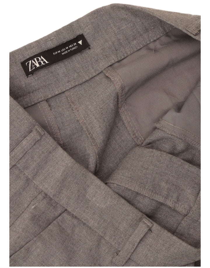 Zara Womens Wide Leg Chino Trousers Medium W30 L30 Grey