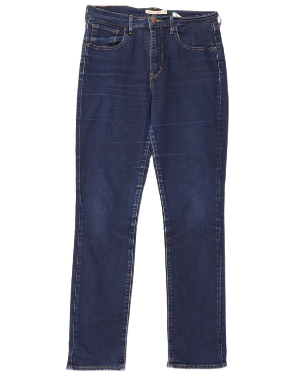 Levi's Womens 724 High Rise Straight Jeans W30 L30 Navy Blue Cotton