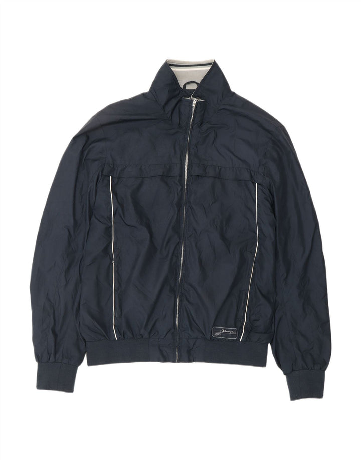 CHAMPION Mens Bomber Jacket UK 42 XL Navy Blue Polyester