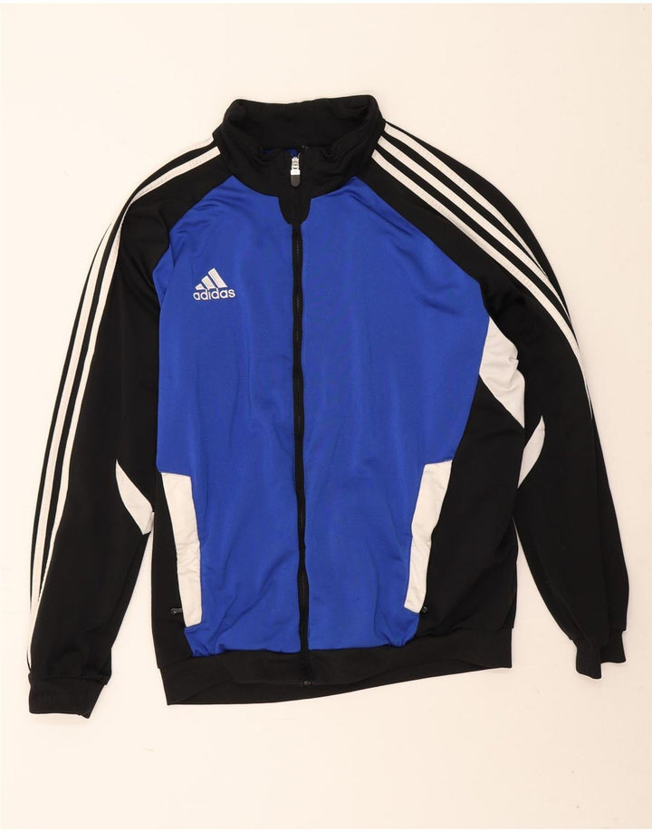Adidas Mens Tracksuit Top Jacket UK 44/46 Large Blue Colourblock Polyester