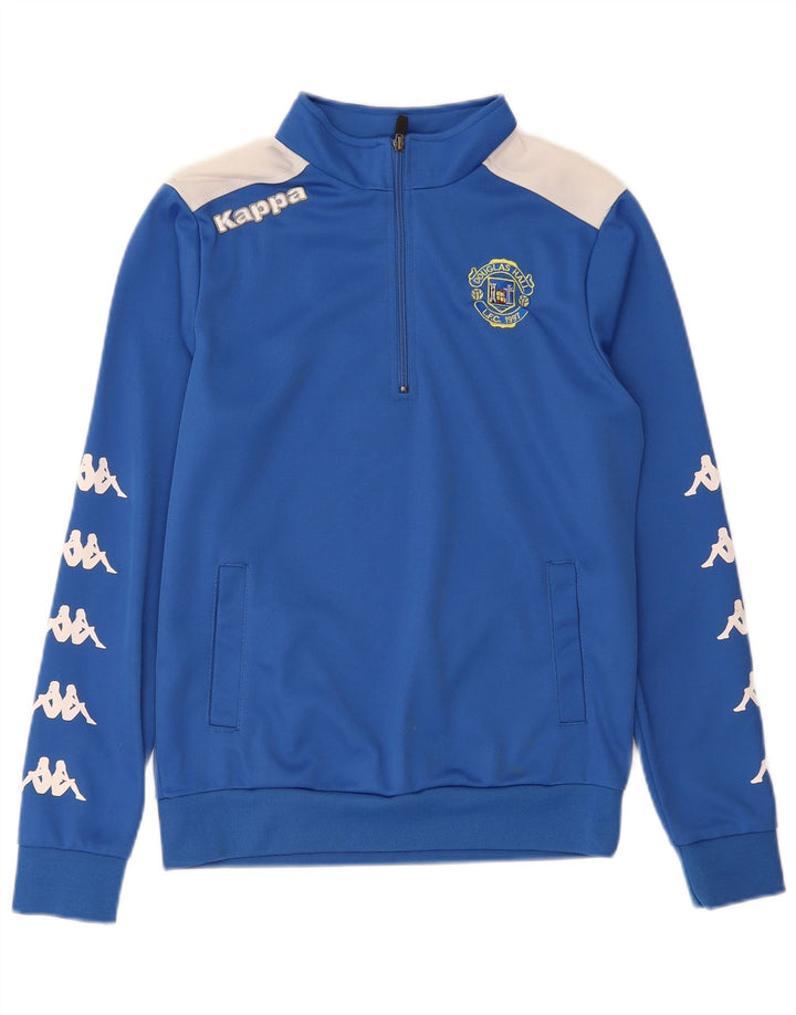 KAPPA Mens Graphic Zip Neck Sweatshirt Jumper Small Blue Colourblock