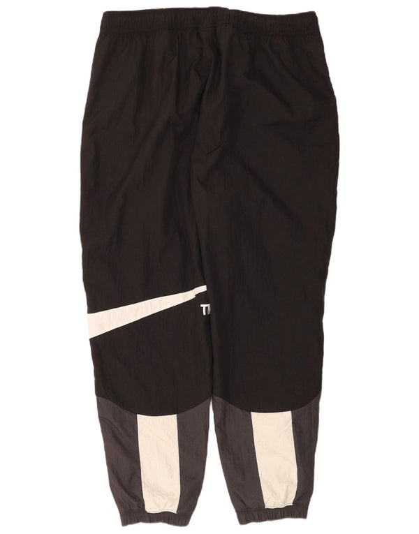 Nike Mens Graphic Tracksuit Trousers Joggers 2XL  Black Colourblock Nylon