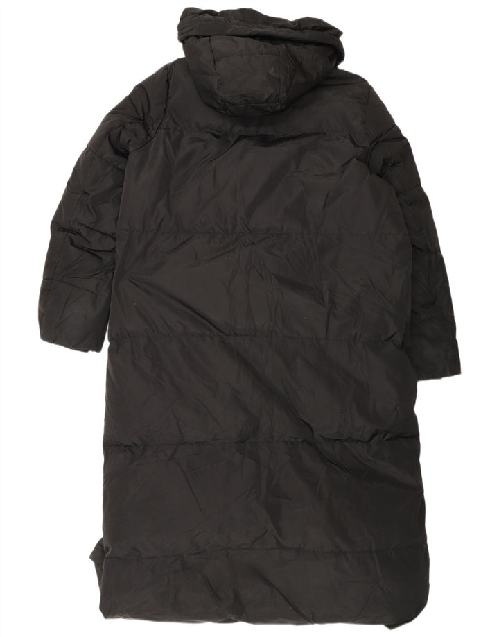 Zara Womens Hooded Padded Coat UK 16 Large Black Polyester