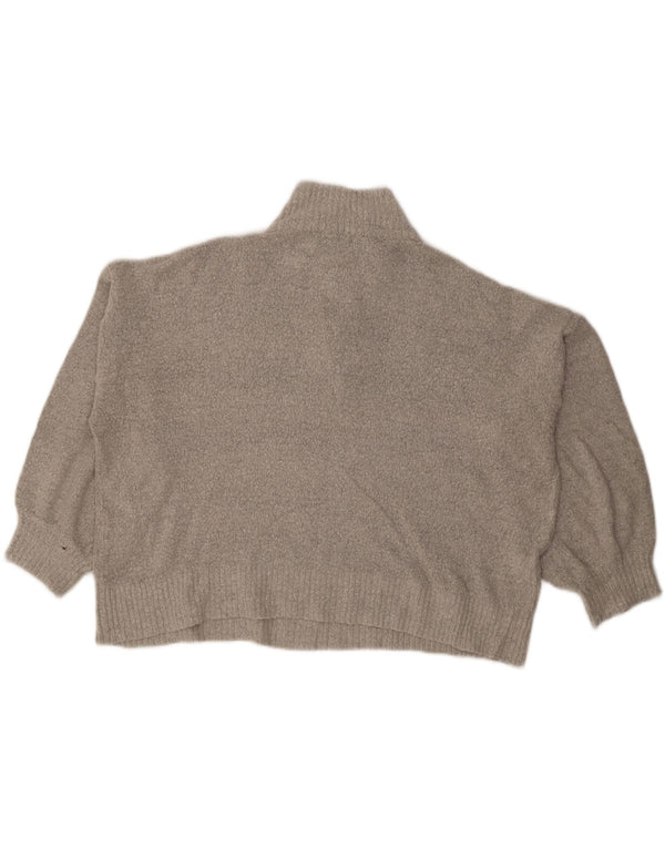 French Connection Womens Crop Zip Neck Jumper Sweater UK 18 XL Grey
