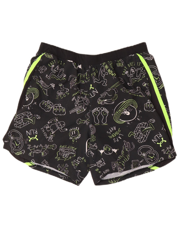 Under Armour Mens Heat Gear Abstract Pattern Graphic Sport Shorts XL Black