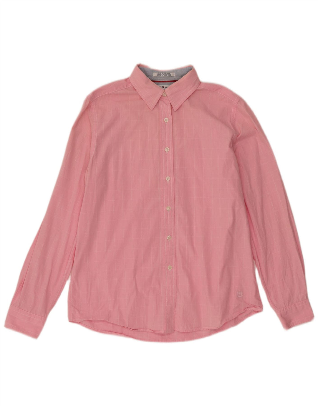Tommy Hilfiger Womens Shirt US 6 Medium Pink Check Cotton