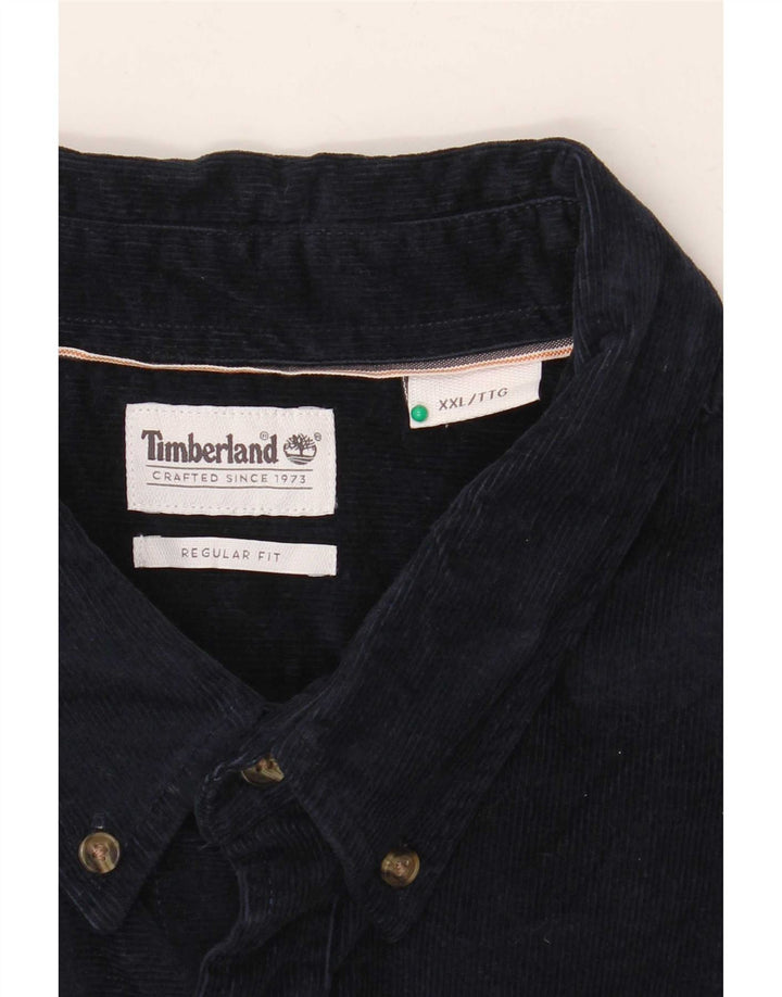 Timberland Mens Corduroy Regular Fit Shirt 2XL Navy Blue