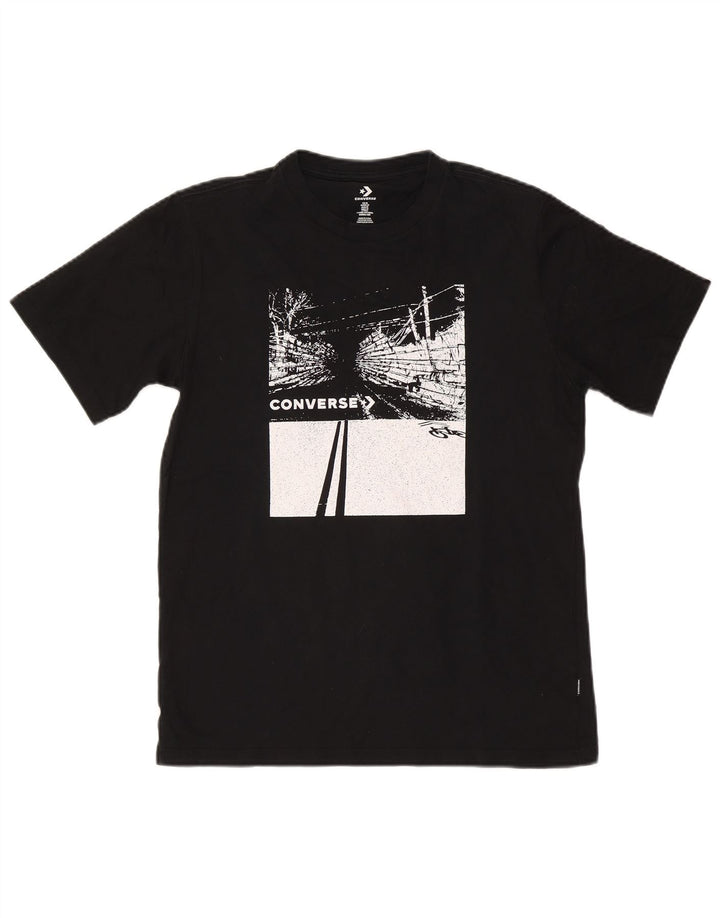 Converse Mens Graphic T-Shirt Top Medium Black Cotton