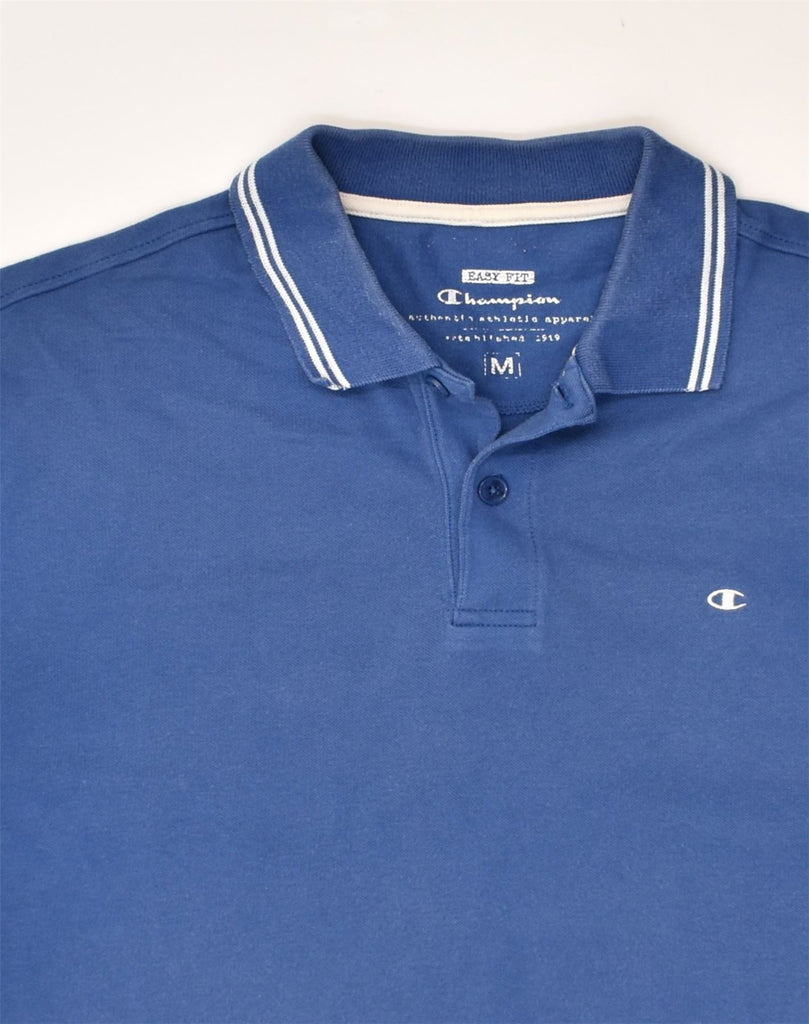 CHAMPION Mens Easy Fit Polo Shirt Medium Blue Cotton | Vintage Champion | Thrift | Second-Hand Champion | Used Clothing | Messina Hembry 