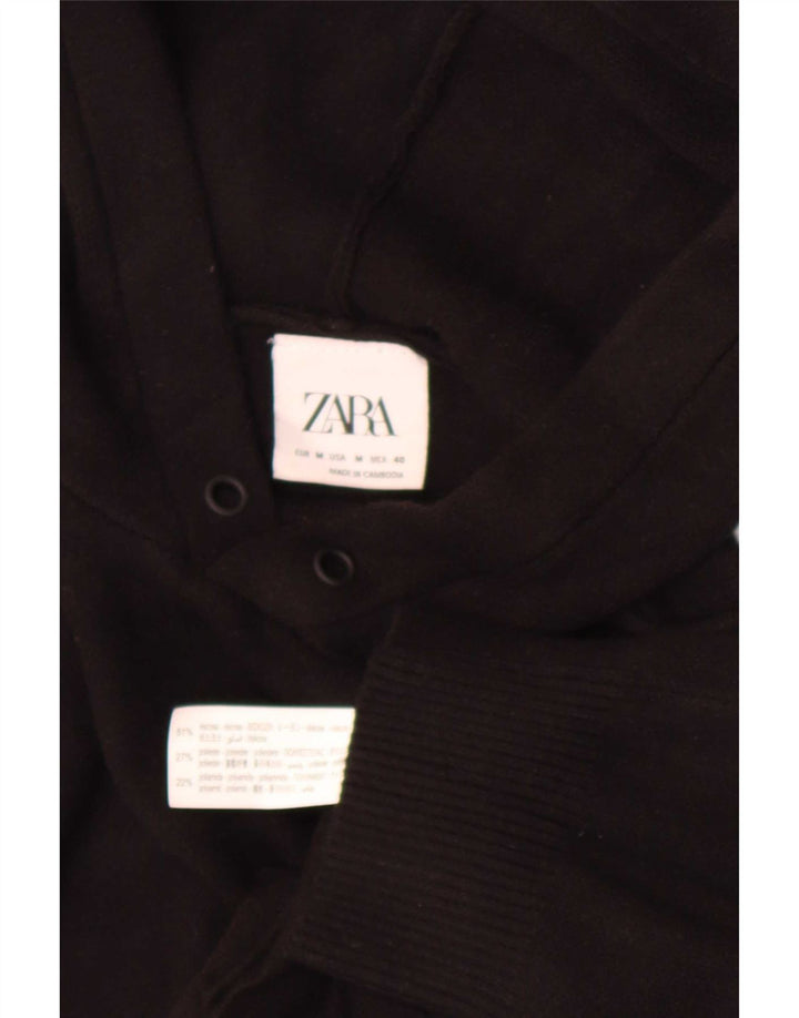 Zara Mens Hooded Jumper Sweater Medium Black Viscose