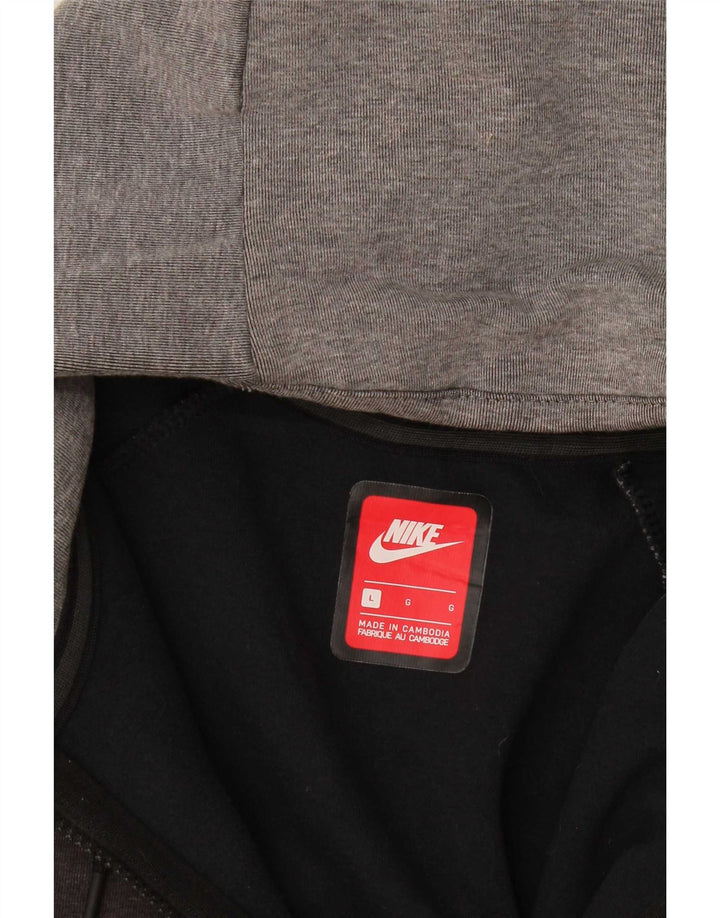 Nike Mens Zip Hoodie Sweater Large Grey Colourblock