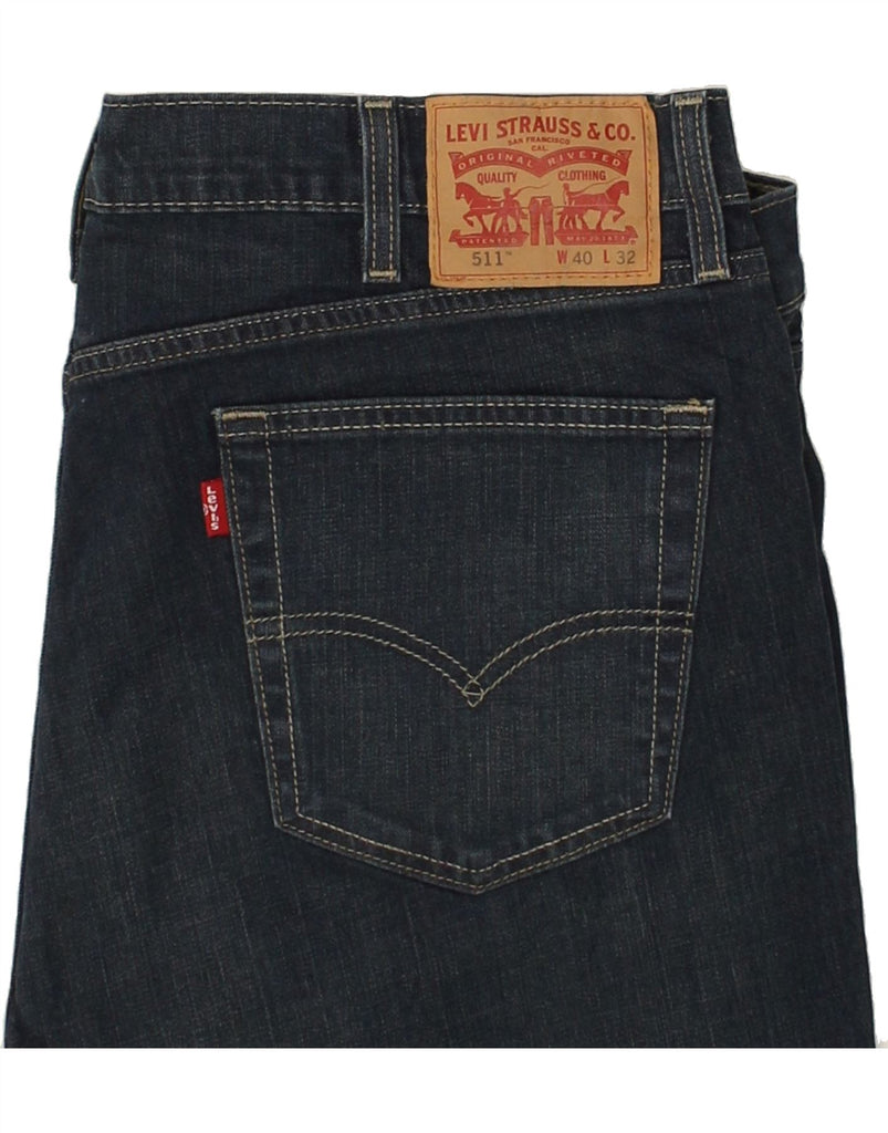 LEVI'S Mens 511 Cropped Slim Jeans W40 L26 Navy Blue Cotton | Vintage Levi's | Thrift | Second-Hand Levi's | Used Clothing | Messina Hembry 