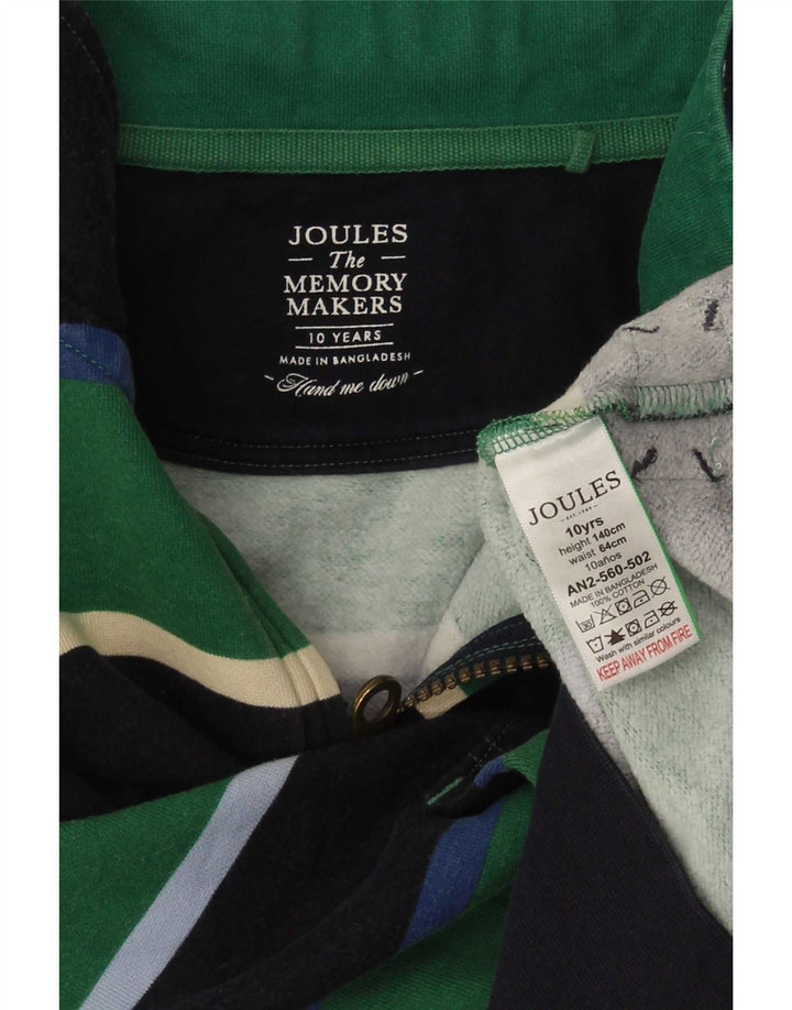 Joules Boys Zip Neck Sweatshirt Jumper 9-10 Years Multicoloured Striped