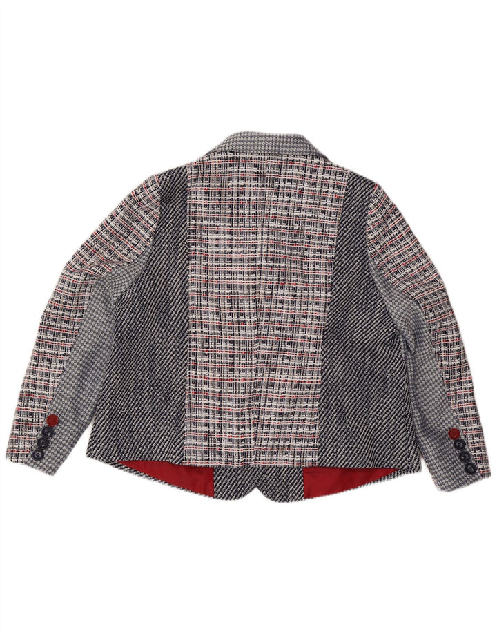 JOE BROWNS Womens 4 Button Blazer Jacket UK 22 3XL Navy Blue Check