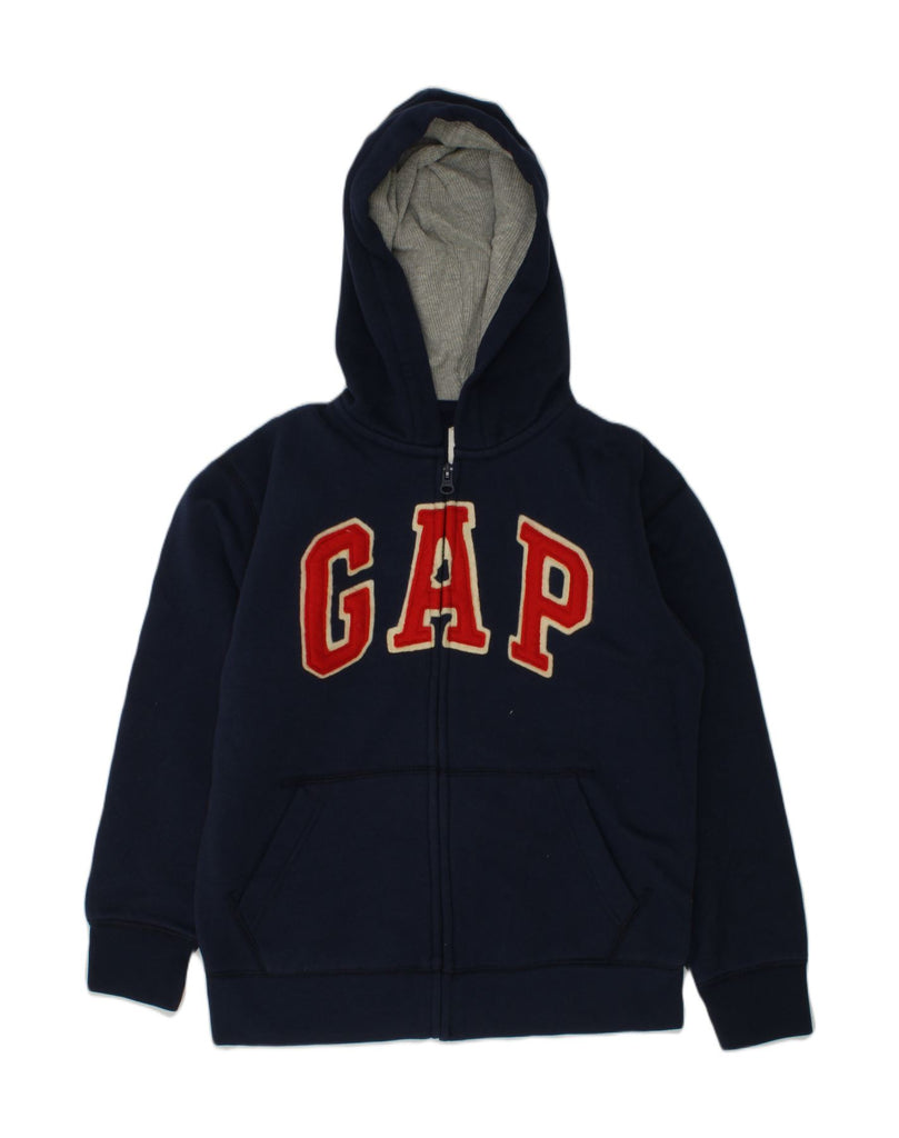 GAP Boys Graphic Zip Hoodie Sweater 7-8 Years Medium  Navy Blue Cotton | Vintage Gap | Thrift | Second-Hand Gap | Used Clothing | Messina Hembry 