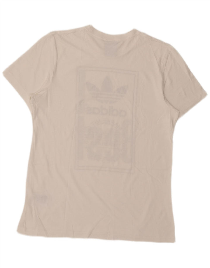 Adidas Mens Graphic T-Shirt Top Large White Cotton