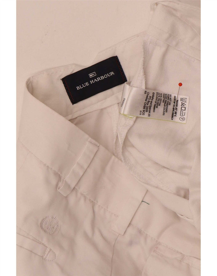Marks & Spencer Mens Blue Harbour Chino Shorts W34 Large White Cotton