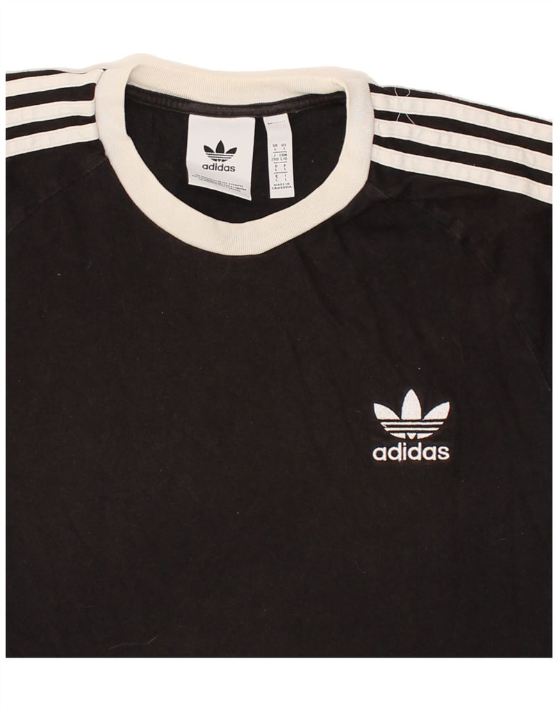 ADIDAS Mens T-Shirt Top Large Black Cotton | Vintage Adidas | Thrift | Second-Hand Adidas | Used Clothing | Messina Hembry 