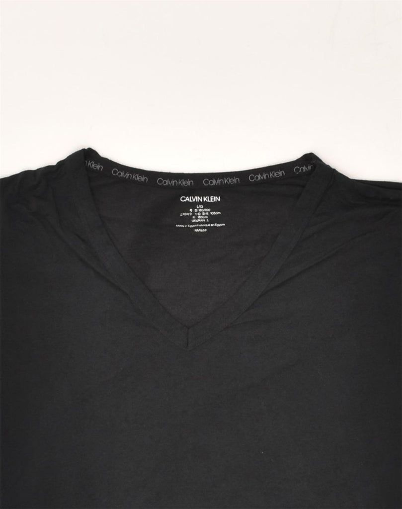 CALVIN KLEIN Mens Slim T-Shirt Top Large Black Cotton | Vintage Calvin Klein | Thrift | Second-Hand Calvin Klein | Used Clothing | Messina Hembry 