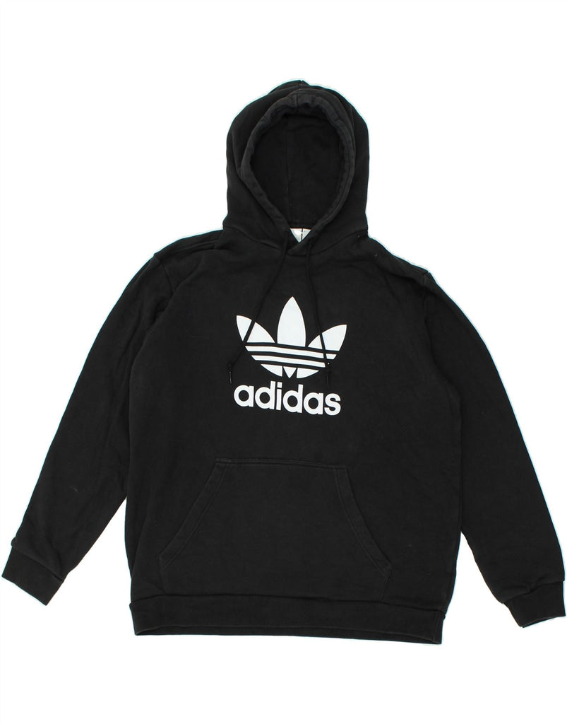 ADIDAS Mens Graphic Hoodie Jumper XL Black Cotton | Vintage Adidas | Thrift | Second-Hand Adidas | Used Clothing | Messina Hembry 