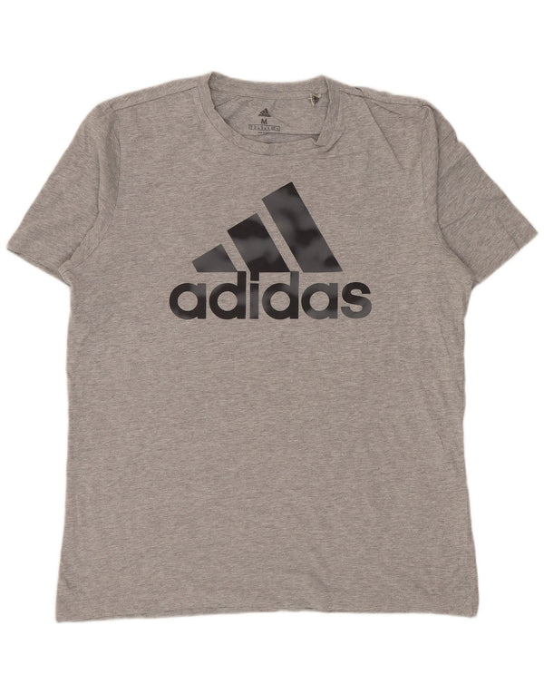 ADIDAS Mens Graphic T-Shirt Top Medium Grey Flecked Cotton