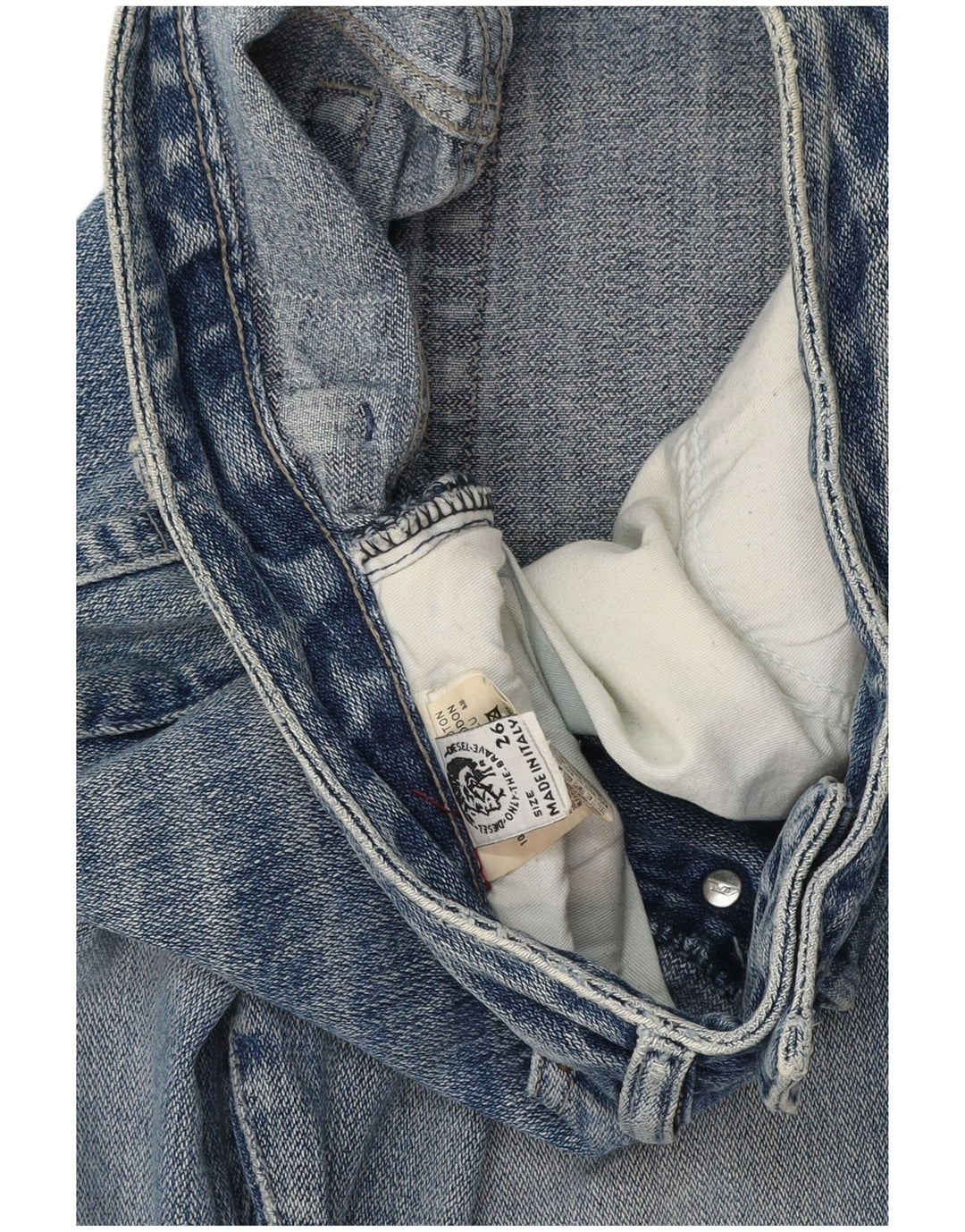 DIESEL Womens Straight Jeans W26 L30 Blue Cotton