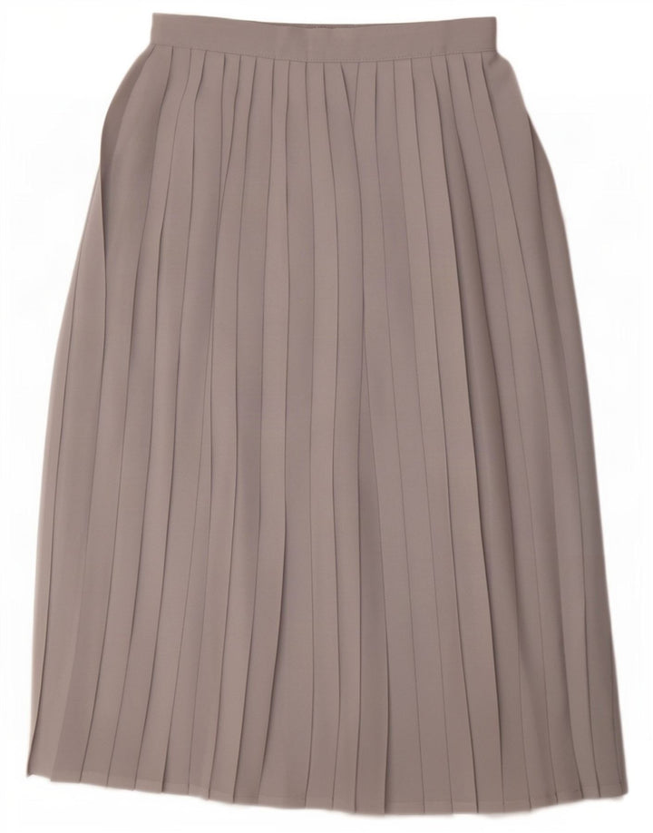 St Michael Womens High Waist Pleated Skirt UK 10 Small W24 Grey Polyester