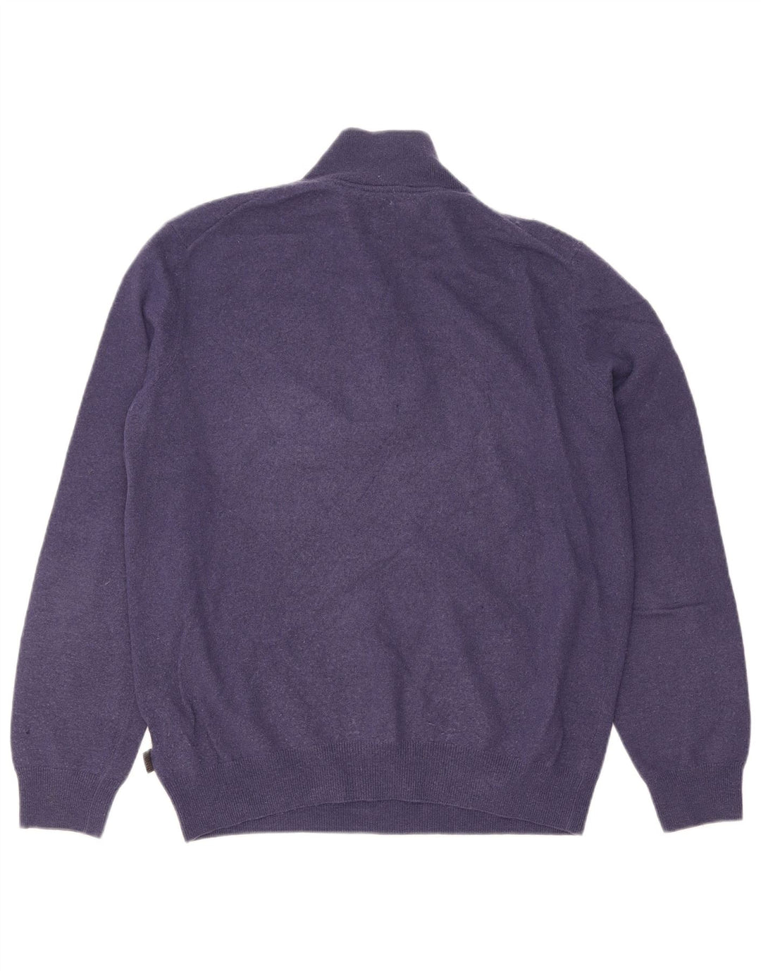 Hugo Boss Mens Zip Neck Jumper Sweater Large Navy Blue Virgin Wool