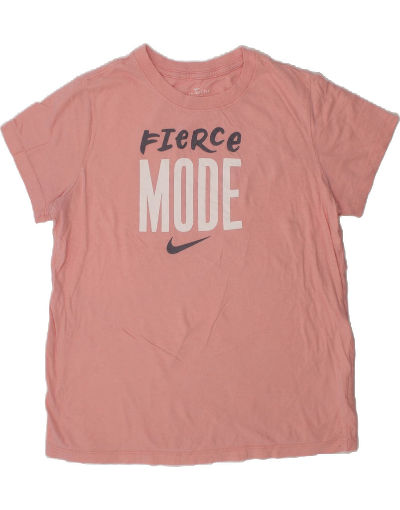 NIKE Girls Graphic T-Shirt Top 13-14 Years XL Pink Cotton Vintage Nike and Second-Hand Nike from Messina Hembry 